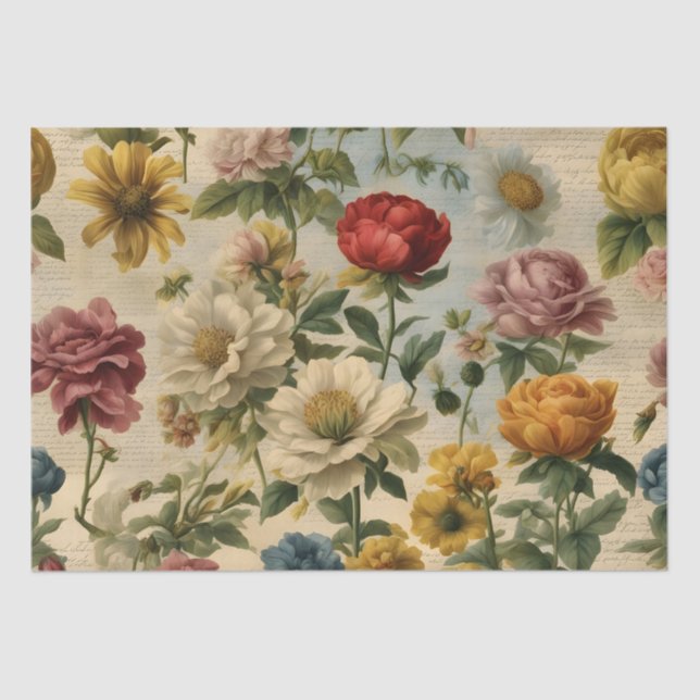 Eclectic Flowers Old Writing Paper (Front)