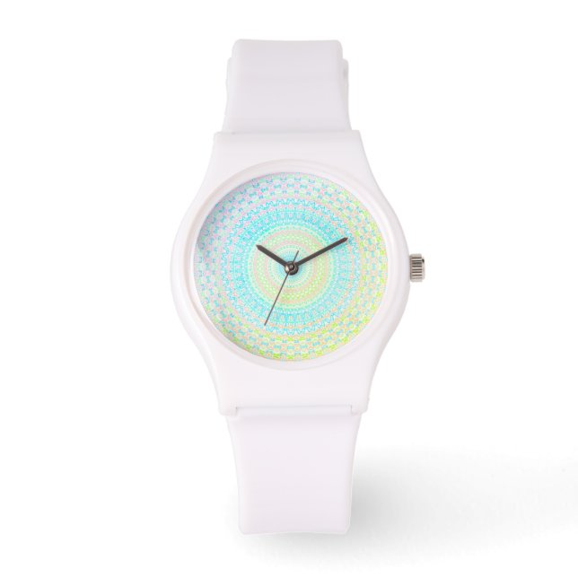 Eclectic Hippie Boho Psychedelic Summer Mandala Watch (Front)