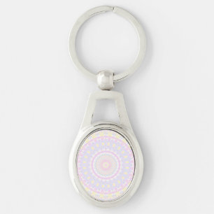 Eclectic Intricate Boho Colourful Pastel Mandala Key Ring