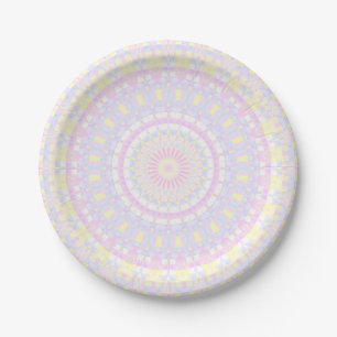 Eclectic Intricate Boho Colourful Pastel Mandala Paper Plate