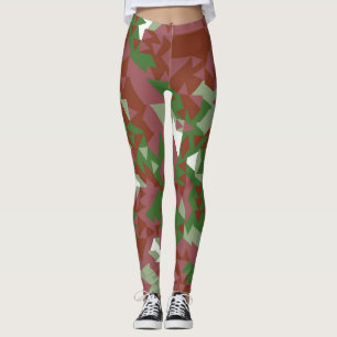 Eclectic Mod Retro Geometric Christmas Pattern Leggings