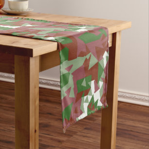 Eclectic Mod Retro Geometric Christmas Pattern Long Table Runner
