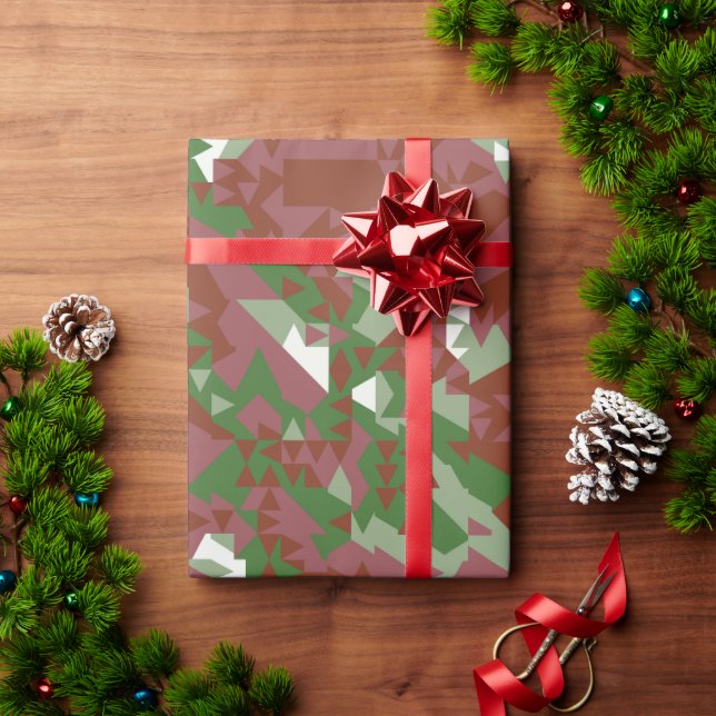 Eclectic Mod Retro Geometric Christmas Pattern Wrapping Paper (Holiday Gift)