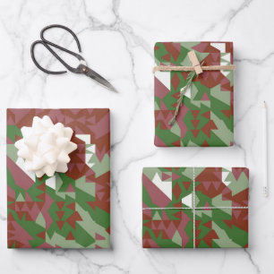 Eclectic Mod Retro Geometric Christmas Pattern Wrapping Paper Sheet