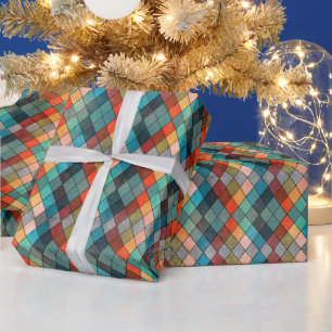 Eclectic Multi‑Hue Argyle Gift Wrap