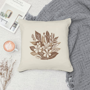 Eclectic Natural Terracotta Wildflower Boho Rustic Cushion