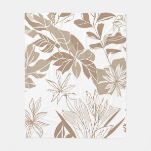 Eclectic Natural Terracotta Wildflower Rustic Boho Fleece Blanket