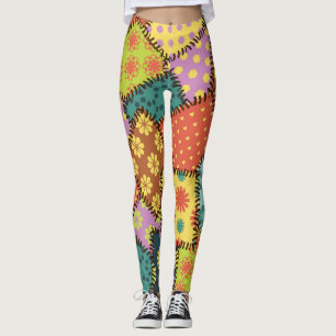 Eclectic Patchwork: Diverse Pattern Mix Leggings