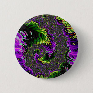 Eclectic Psychedelic Spiral Fractal Abstract Art 6 Cm Round Badge