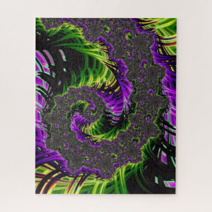 Eclectic Psychedelic Spiral Fractal Abstract Art Jigsaw Puzzle