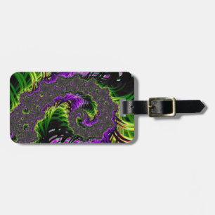 Eclectic Psychedelic Spiral Fractal Abstract Art Luggage Tag