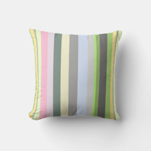 Eclectic Retro Rainbow Vertical Stripes Cushion