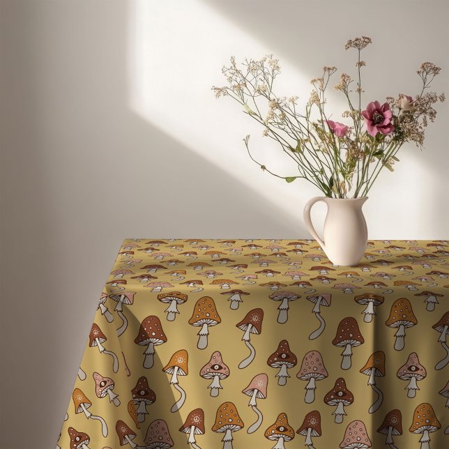 Eclectic Retro Tablecloth Warm Tones & Soft Hues (Eclectic Retro Tablecloth Warm Tones & Soft Hues)
