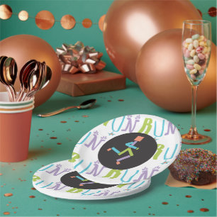 Eclectic RUN Runner Colourful Paper Plates