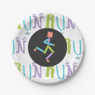 Eclectic RUN Runner Colourful Paper Plates