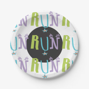 Eclectic RUN   Runner themed Paper Plate