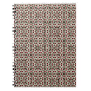 Eclectic Rustic Grungy Muted Christmas Pattern Notebook