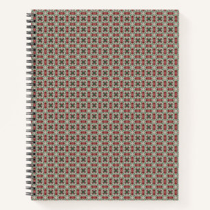 Eclectic Rustic Grungy Muted Christmas Pattern Notebook