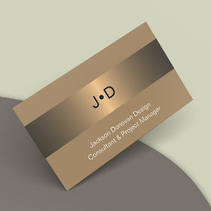 Eclectic Simple Black Bronze Gold Metallic Look Business Card