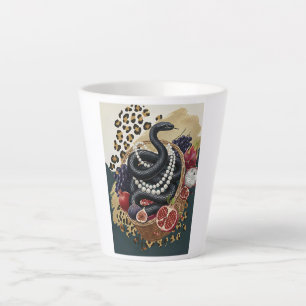 Eclectic Snake with Pearls Latte Mug, Chic Maximal Mug