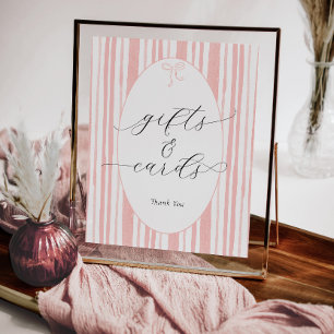 Eclectic Stripes Baby Shower Gifts and Cards Sign