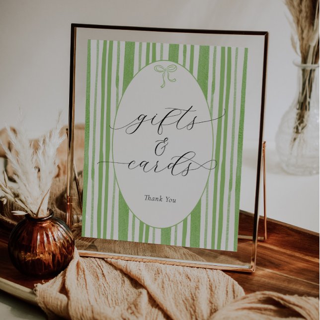 Eclectic Stripes Baby Shower Gifts and Cards Sign (Creator Uploaded)