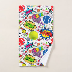 😍🤩Eclectic tennis🎾 pattern Hand Towel
