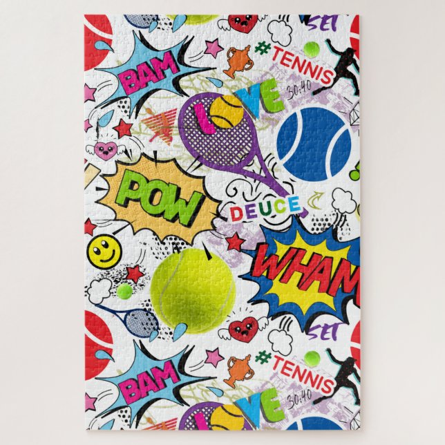 😍🤩Eclectic tennis🎾 pattern  Jigsaw Puzzle (Vertical)