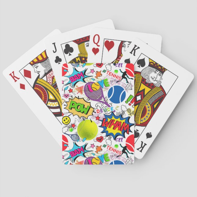 😍🤩Eclectic tennis🎾 pattern Playing Cards (Back)