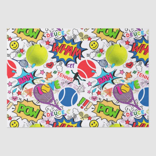 😍🤩Eclectic tennis🎾 pattern Tissue Paper (Front)