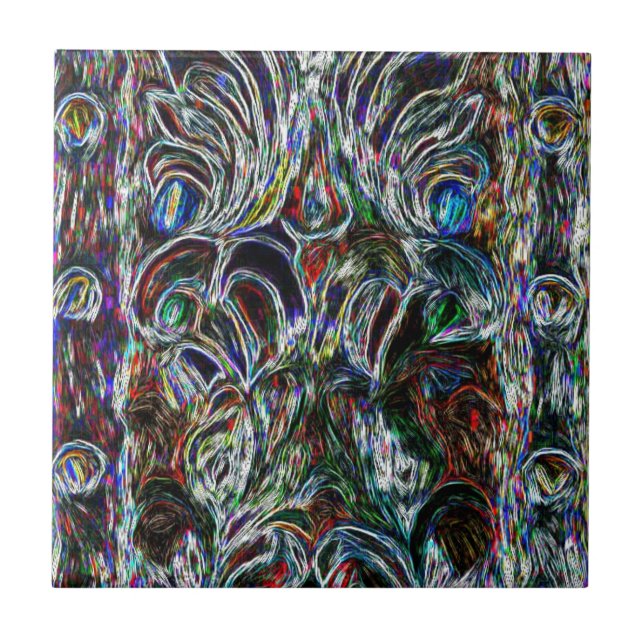 Eclectic Vintage Stained Glass Tile (Front)