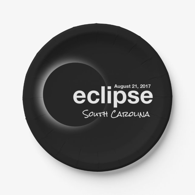 eclipse 2017 South Carolina Paper Plate (Front)