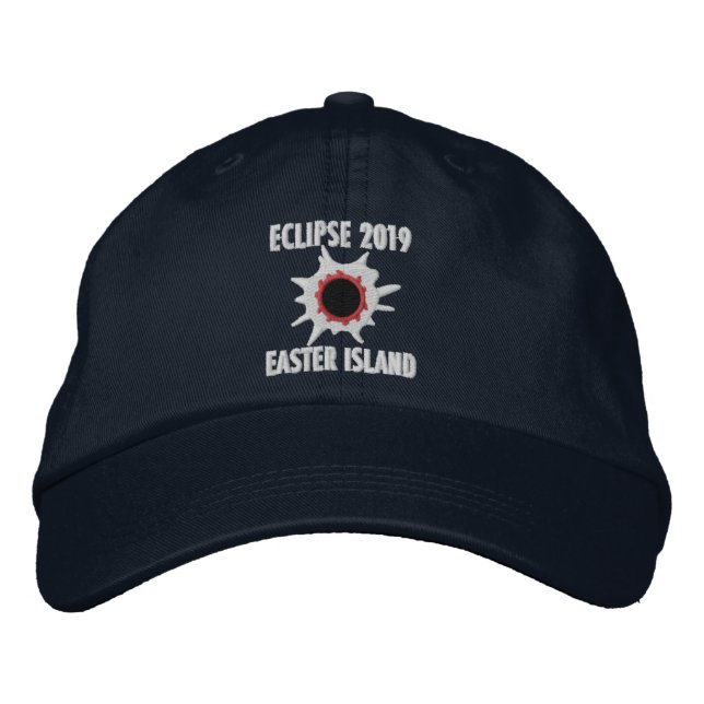 Eclipse 2019 Easter Island Baseball Hat (Front)