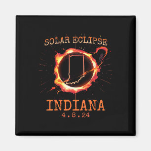 Eclipse 2024 Indiana State Totality Usa Path Souve Magnet