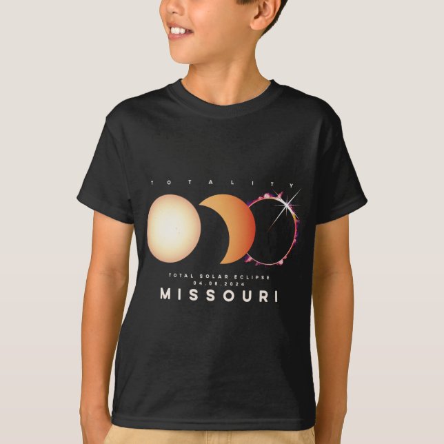 Eclipse 2024 Missouri Total Eclipse Astronomy Grap T-Shirt (Front)