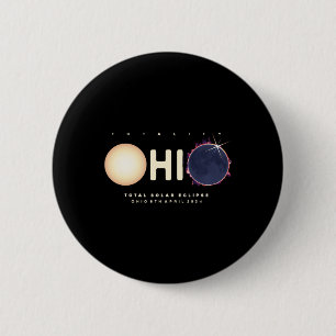 Eclipse 2024 Ohio Total Eclipse Astronomy Graphic 6 Cm Round Badge