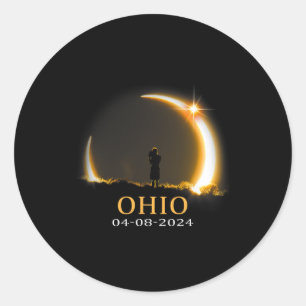Eclipse 2024 Ohio Total Solar Eclipse 1  Classic Round Sticker