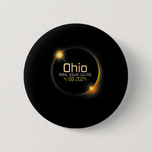 Eclipse 2024 Shirt State Ohio Total Solar Eclipse  6 Cm Round Badge