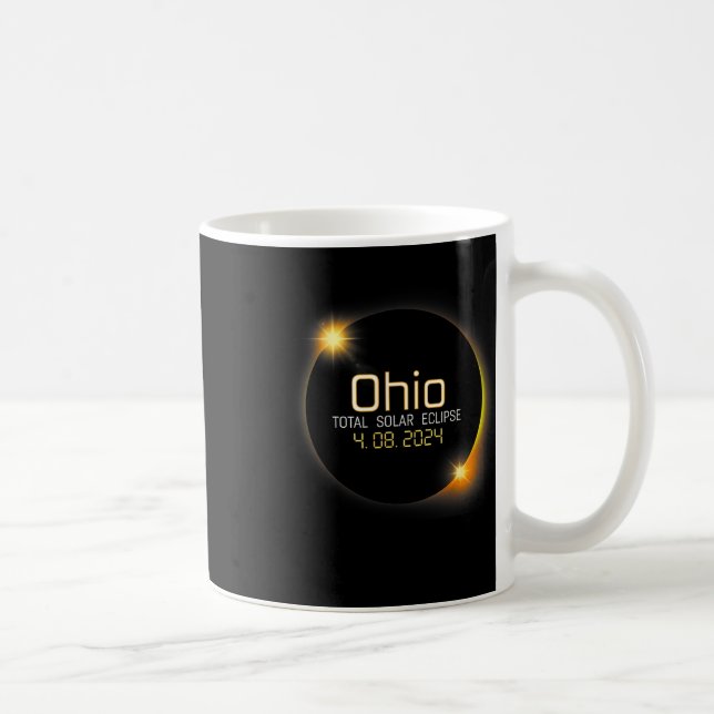 Eclipse 2024 Shirt State Ohio Total Solar Eclipse  Coffee Mug (Right)