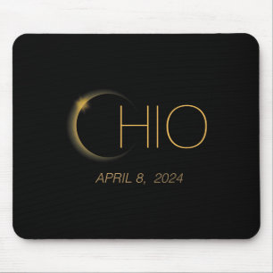 Eclipse 2024 Shirt Total Solar Eclipse State Ohio Mouse Pad