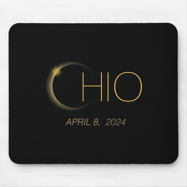 Eclipse 2024 Shirt Total Solar Eclipse State Ohio  Mouse Pad (Front)