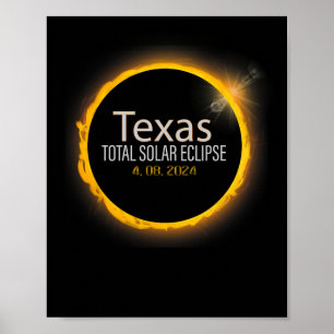 Eclipse 2024 Shirt Total Solar Eclipse State Texas Poster