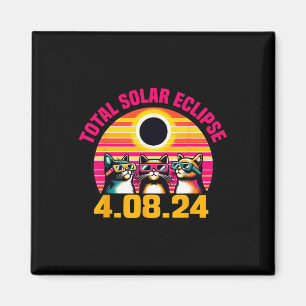 Eclipse 2024 Total Eclipse April 8th 2024 Cat Gles Magnet