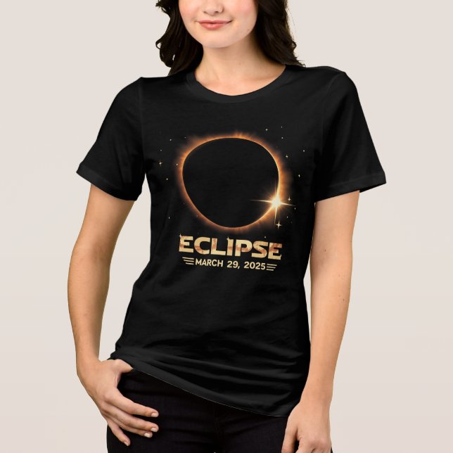 Eclipse 2025 Cool Astronomy lovers Solar Eclipse Tri-Blend Shirt (Front)