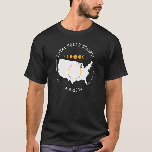 Eclipse April 8 2024 4 8 24 Total Solar Eclipse T-Shirt (Front)