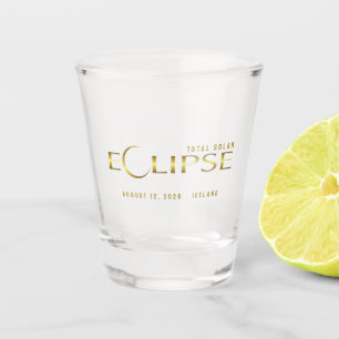 Eclipse celestial commemorative souvenir Iceland Shot Glass