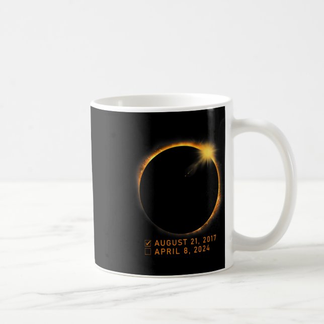 Eclipse Checklist Total Solar Eclipse April 8 2024 Coffee Mug (Right)