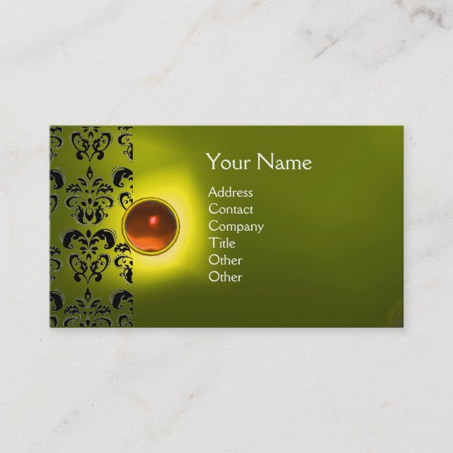 ECLIPSE DAMASK GEM  MONOGRAM BUSINESS CARD (Front)
