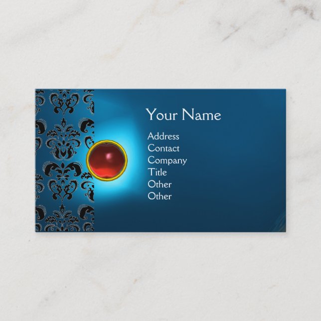 ECLIPSE DAMASK GEM  MONOGRAM BUSINESS CARD (Front)