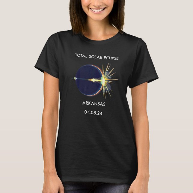 Eclipse Flare 04 08 24 Total Solar Eclipse Arkansa T-Shirt (Front)